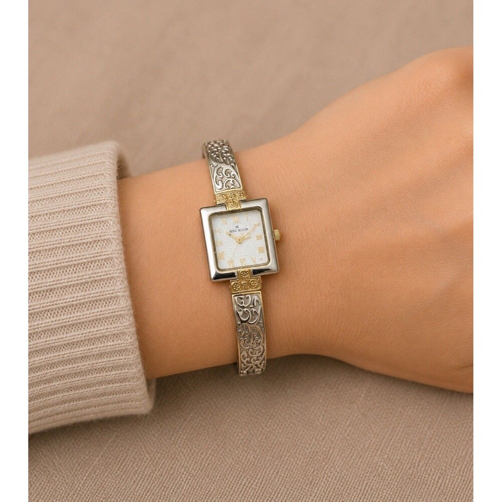 Vintage Anne Klein Two Tone 10/5255 Thai Movement Ladies Watch Quartz Stainless - Picture 11 of 11